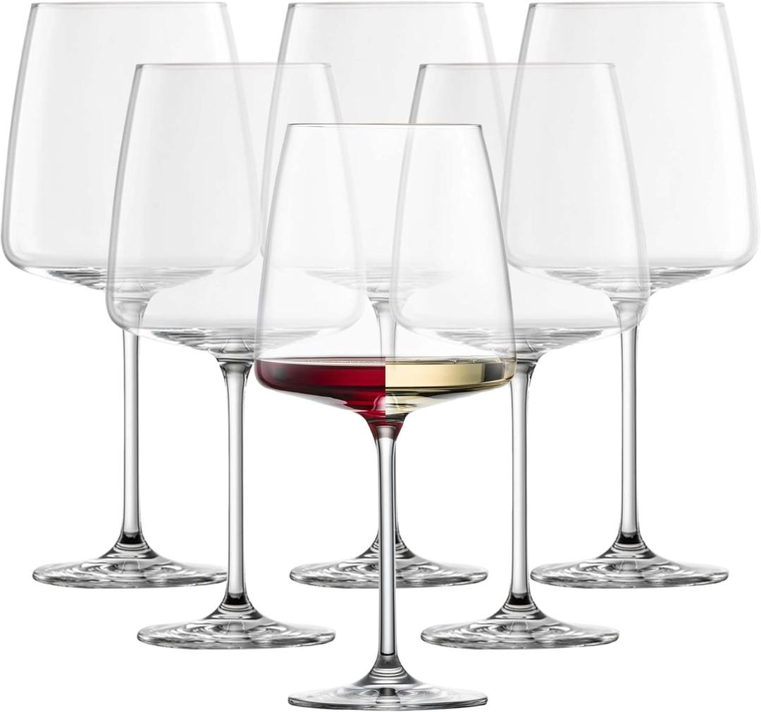 ZWIESEL GLAS Sensa Burgundy Red Glass (Set of 6), Glasses for Red and White Liquor, Dishwasher-Safe Tritan Crystal Glasses, Made in Germany (24 Ounce)