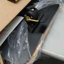 25 Inch Mobile Folding Desk - No Assembly, Pneumatic Sit-Stand, 29-42" Height Adjustable Rolling Laptop Desk with Hidden Wheels, 0-90 Tilt Top for Home Office, Craft & Study (Brown)