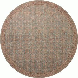 Loloi Angela Rose Aubrey Collection AUB-04 Blue/Terracotta 5'-0" x 5'-0", .19" Pile Height, Round Area Rug
