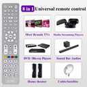 Universal Remote Control for TVs, DVD/Blu-Ray Player, Streaming Players, Soundbar Speaker, Cable Box, Satellite-Easy Paired 8 in 1 Universal Remote with Backlit Buttons