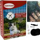 Cat Netting Balcony, 10x20 ft Stainless Steel Reinforced Bite Tear UV and Weather-Resistant Anti-Fall Netting for Pets, Safety Net for Cat, Small Catio for Apartment Balcony Protection