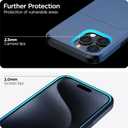 harusaki   iPhone 15 Pro Max Case with Card Holder - Wireless Charging Compatible iPhone 15 Pro Max Wallet Case with Hidden Card Slot for Men and Women (Blue)