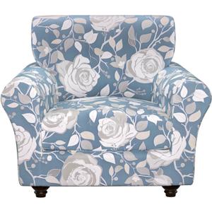 Stretch Couch Covers, Floral Printed Sofa Covers,2 Piece Armchair Slipcover with Separate Sect Cover,Washable Sofa Slipcover, Pet Friendly Furniture Protector Fit for Home (Armchair,Elegant Flower)