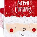 Whaline 100 Pack Merry Christmas Paper Napkins Cute Santa Claus Pattern Disposable Napkins Red White lunch Dinner Decorative Napkins for Christmas Holiday Party Supplies, 6.5 x 6.5 Inch