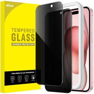 JETech Privacy Screen Protector for iPhone 15 6.1-Inch, Anti-Spy Tempered Glass Film with Easy Installation Tool