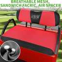 10L0L Golf Cart Seat Covers Kit - Universal Fit for EZGO TXT/RXV Front Seats | Breathable Mesh Fabric | Easy Installation | Red & Black (No Staples Required)​​