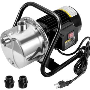 VEVOR 1.1 HP Portable Shallow Well Pump, 978 GPH Garden Jet Pump, 115V, 131 ft Height, Stainless Steel Sprinkler Booster Pumps for Garden Lawn Irrigation system, Lake Fountain, Water Transfer