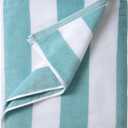 LULUHOME Large Oversized Beach Towel - Big Cotton 36 x 70 Inch Striped Pool Towel, Large Cabana Soft Swimming Towel for Adult Men Women,Aqua