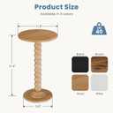 DUMOS Round Side Table for Small Spaces, Modern Accent End Table with Solid Wood Leg, Versatile Drink Nightstand for Living Room, Bedroom, Corners and Office, Wood, 12 Inch