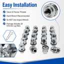 M12x1.25 Lug Nuts, Wheel Accessories Parts Set of 20pcs Chrome 12x1.25 Lug Nuts Replacement for Infiniti EX35 EX37 FX35 FX37 Nissan Maximas Pathfinders Aftermarket Wheel Chrome Closed End