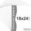 10 Pack Backing Boards, 18x24 Uncut White Mats Matboards, Acid-Free Backerboards for Art Prints, Ideal for Photos, Pictures, Prints, and Frames