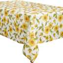 SARO LIFESTYLE Sunflower Design Tablecloth, Yellow, 65"x160"
