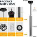 Pendant Light Fixtures, Black Pendant Lights for Kitchen Island, 15" H Dimmable 12W LED Modern Hanging Lights, 2700K-6000K Adjustable Color Temperature, ETL, 3 Pack