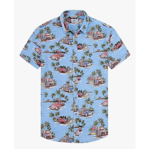 Men's Hawaiian Shirt Short Sleeve Button Down Tropical Summer Beach Casual Shirts, Size: M