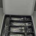 21-Piece Modern Stainless Steel Silverware Sets with Organizer Tray Silver Tableware Cutlery Set Fork Spoon and Knife Flatware Sets Heavy Duty Eating Kitchen Utensil Set Service for 4, Dishwasher Safe (12.8" x 11.3")