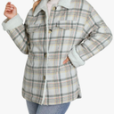 Dokotoo Winter Coats for Women Button Down Plaid Flannel Shirts Warm Sherpa Fleece Jacket Small