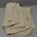 LAMIT Beige Linen Curtains for Living Room 2 Panels Set, 84 Inch Faux Linen Textured Light Filtering Drapes Back Tab and Rod Pocket Boho Panels for Farmhouse/Bedroom/Porch, 52 x 84 Inch