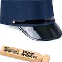 Tigerdoe Conductor Costume - Train Driver - Train Engineer Costume - Conductor Hat - - (2 Pc Set) Navy Blue