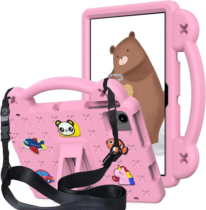 for Revvl Tab 2 Case 10.1 inch 2025, Kids EVA Tablet Cover with Strap Stand Handle, for Tmobile Revvl Tab 2 5G Case, Pink