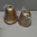 Ceiling Fan Light Covers, ALUCSET Cracks Metal Pendant Light Shade, Light Fixture Cover Metal Lamp Shade Replacement with 1-5/8-Inch Opening Fitter for Wall Lamp Chandelier-Yellow Brass/Gold-plated