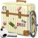KOREDA Compatible with AirPods 3 2021 3rd Generation Case, Cute Funny Suitcase Design Protective Hard Case for AirPods 3, Not Compatible with AirPods Pro 3 2025 and AirPods 4 2024 (Beige)