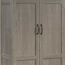 Sauder Select Storage Cabinet, Pantry Cabinet Kitchen Storage with Adjustable Shelves, Bathroom Storage Cabinet, in Silver Sycamore