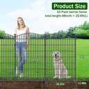 10 Panels No Dig Decorative Garden Fence with Gate - 48 in (H) x 22.6 ft (L), Dog Fence Outdoor for Yard, Rustproof Metal Animal Barrier Ground Stakes Fencing for Garden, Patio, Flower Bed
