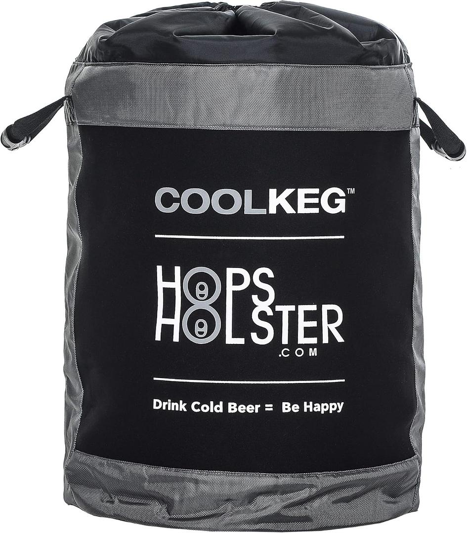 HopsHolster Cool Keg Sleeve Insulator Keg Insulation Plus Inside Pockets Hold Freeze and Ice Packs to Keeps Kegs Colder, Easy Transport Dual Reinforced Handles Provides Easy Transport and Cup Holder