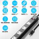 16 Outlet Surge Protector Metal Power Strip, 1800J Mountable Power Outlet, Heavy Duty Workshop Metal Power Strip for Commercial, Industrial, School and Home,15A 125V 1875W (6FT)