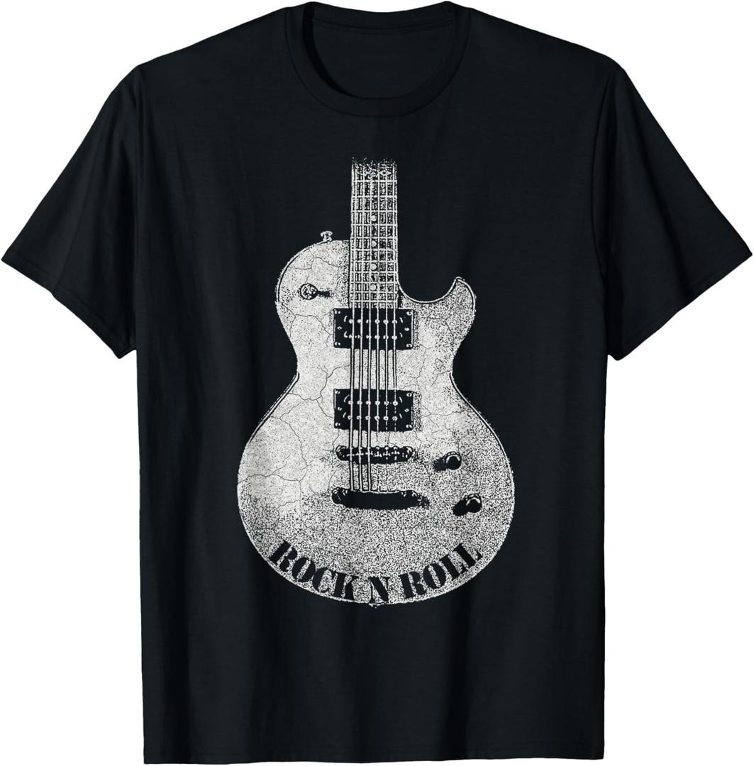 Rock and Roll Guitar Vintage ROCK Music T-Shirt, S