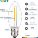 BORT 50 Pack C9 LED Replacement Light Bulb, C9 LED Bulbs for Christmas Outdoor String Lights, E17 Intermediate Base, Clear Plastic Commercial Grade Holiday Bulbs 2700K