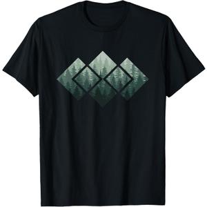 Mountain Nature Forest Outdoor Gifts Unisex-Adults, Unisex-Kids Vintage Nature Wildlife T-Shirt - Black, Small, Short Sleeve