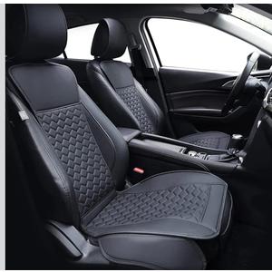 Elantrip 2PCs Front Car Seat Covers Leather Water Proof Seat Protector Universal fit for Most Cars SUVs and Trucks Black