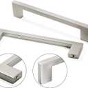 Cabinet Pulls Brushed Nickel Cabinet Handles Square Drawer Pulls, 2 Pack 11-1/3 Inch Stainless Steel Kitchen Door Cupboard Cabinet Handles, Drawer Hardware Handles, 288mm Hole Centers