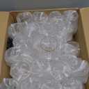 48 piece Stemless Unbreakable Crystal Clear Plastic Glasses Set of 48 Small (10 Ounce - Gold Rim)