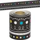 Teacher Created Resources Chalkboard Brights Straight Rolled Border Trim - 50ft - Decorate Bulletin Boards, Walls, Desks, Windows, Doors, Lockers, Schools, Classrooms, Homeschool & Offices
