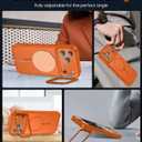 TOBOVON for iPhone 17 Pro Max Case, Fits MagSafe, with Built-in Camera Ring Stand & Lens Protector, Slim Translucent Matte Military-Grade Drop Protection Magnetic Cover, Orange