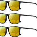 YDAOWKN Polarized Sunglasses for Men, Lightweight Sun Glasses With UV Protection for Driving Fishing Golf ((3 Pack) Night Vision/Night Vision/Night Vision)