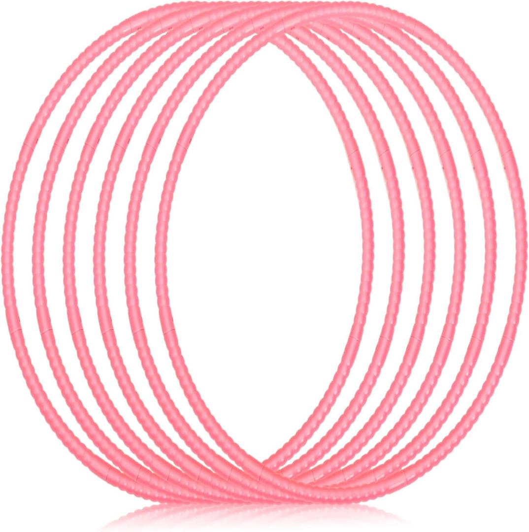 Shappy 6 Pcs Exercise Hoop Detachable Adjustable Plastic Toy Playground Toys Colored Hoop Circles for Teens Games Gymnastics Dog Agility Equipment Party Decor (23 Inch)
