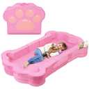Foldable Portable Toddler Travel Bed,Toddler Floor Bed with Washable Cover for Kids,Soft and Safe (Pink)