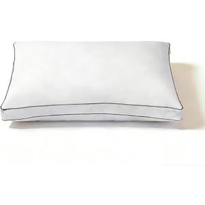 Goose Down Pillow Standard Size - 3-Chamber Gusseted Design for Balanced Neck Support - Luxury Hotel Collection Bed Pillow - Soft Medium Pillow for Side Back Sleepers - 1 Pack (20" x 26")