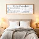 The Ten Commandments Wall Decor, 40x15 inch Rustic Bible Verse Wall Art, Christian Religious Scripture Print, Farmhouse Style Framed Wall Hanging Christian Gifts for Family Home, Natural