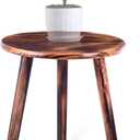 Mid Century Wooden Plant Stand - Tall Planter Table, 12 inch Round, Small