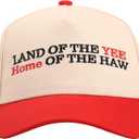 Classic Novelty Baseball Cap, Funny Design, Adjustable Fit, Casual Style (Large, Land of the Yee Home of the Haw)