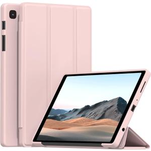 Case for Samsung Galaxy Tab A7 Lite 8.7 Inch 2021 (Model: SM-T220/T225/T227), Slim Lightweight Trifold Stand Cover with Soft TPU Back Shell, Pink