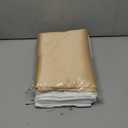 Tudomro 16 Pcs White and Champagne Round Plastic Tablecloth and Satin Table Runner Set 84 Inch Round Covers 12 x 108 Inch Table Runners for Christmas Wedding Birthday Party Baby Shower