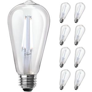 Feit Electric ST19 Vintage Edison LED Light Bulb, 60W Equivalent, Dimmable, 5000K Daylight, 800 Lumens, E26 Base, Retro Filament Light Bulbs, 15,000-Hour Lifetime, ST1960/CL/950CA/2/4, 8 Pack