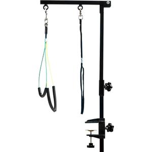 Dog Grooming Arm with Clamp, Dog Grooming Loop Noose and No Sit Haunch Holder for Medium & Small Pets, 35.4 Inches, Adjustable Height