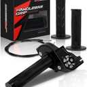 JFG RACING Dirt Bike Visual Throttle Tube Assembly + Cable + Grips 22mm 7/8'' Universal Twist Throttle for Most Motorcycle Pit Bike Mini Bike ATV Scooter, BLACK
