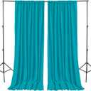Hiasan Turquoise Backdrop Curtains for Parties, Polyester Photography Backdrop Drapes for Family Gatherings, Wedding Decorations, 5ftx7ft, Set of 2 Panels